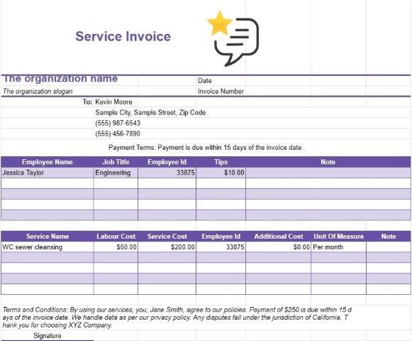 Service Invoice